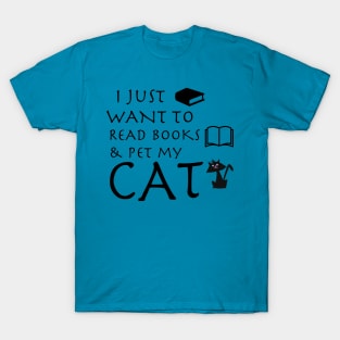 Book Loving Cat Lovers Design T-Shirt